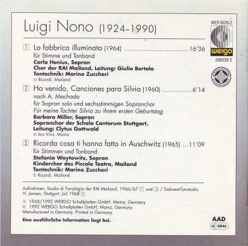 CD Luigi Nono: La Fabbrica Illuminata / Ha Venido, Canciones Para Silvia / Ricorda Cosa Ti Hanno Fatto In Auschwitz 319972