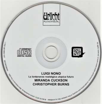 CD/Blu-ray Luigi Nono: La Lontananza Nostalgica Utopica Futura 510219