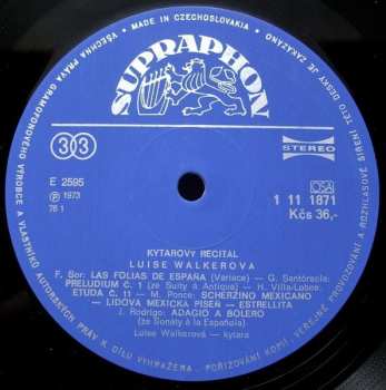 2LP Luise Walker: Kytarový Recitál