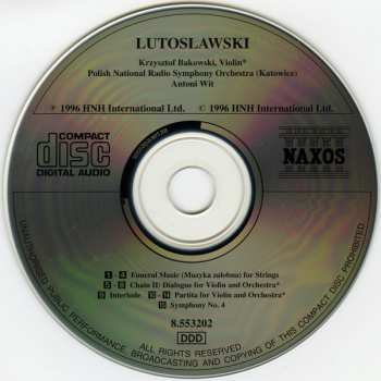 CD Witold Lutoslawski: Symphony No. 4 / Partita For Violin And Orchestra / Chain II • Funeral Music • Interlude 446868
