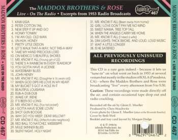 CD Maddox Brothers and Rose: Live - On the Radio