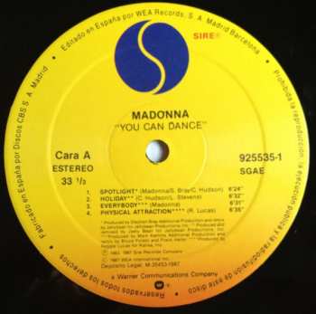 LP Madonna: You Can Dance 543135