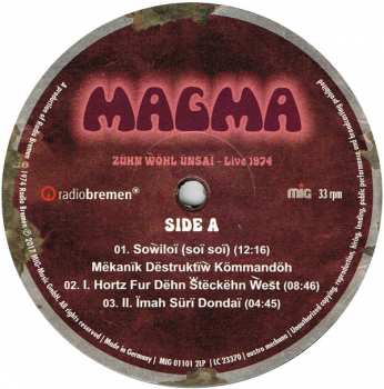 2LP Magma: Zühn Ẁöhl Ünsaï - Live 1974 LTD 75813