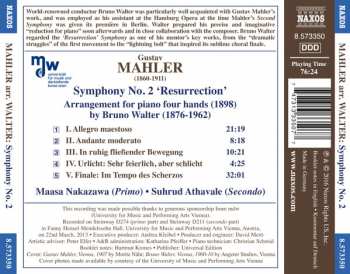 CD Gustav Mahler: Symphony No. 2 'Resurrection' (Arrangement For Piano Four Hands By Bruno Walter) 428669