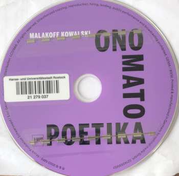 CD Malakoff Kowalski: Onomatopoetika 120244