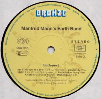 LP Manfred Mann's Earth Band: Budapest (Live)