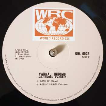 LP Mankunku Quartet: Yakhal' Inkomo 106002