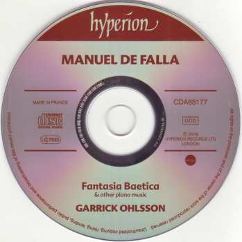 CD Manuel de Falla: Fantasia Baetica ∙ Piezas Españolas ∙ El Amor Brujo ∙ El Sombrero De Tres Picos 343462