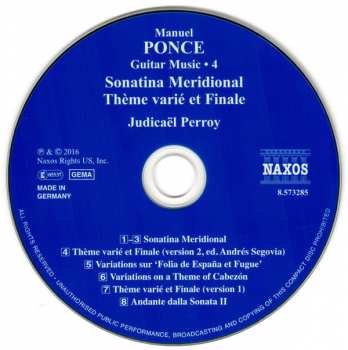 CD Manuel María Ponce Cuéllar: Guitar Music • 4 315271