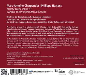 CD Marc Antoine Charpentier: Messe À Quatre Chœurs H4 / Cantique Des Trois Enfants Dans La Fournaise 477175