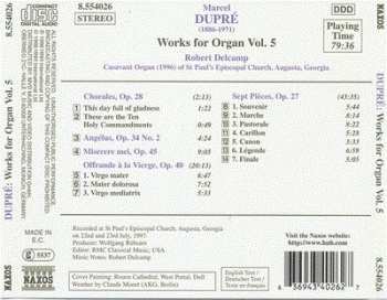 CD Marcel Dupré: Works For Organ Vol.  5 304846