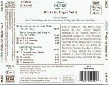 CD Marcel Dupré: Works For Organ Vol. 8 253186