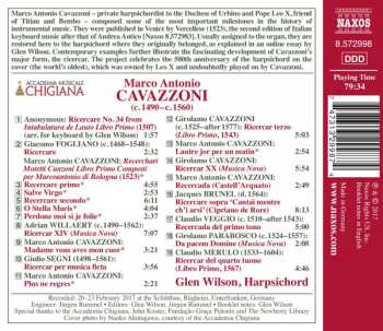 CD Marco Antonio Cavazzoni: Complete Works / Italian Ricercars 326186