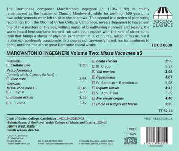 CD Marco Antonio Ingegneri: Volume Two: Missa Voce Me A5 / Motets For Double Choir / Voce Mea 251373