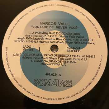 LP Marcos Valle: Vontade De Rever Você DLX 466525