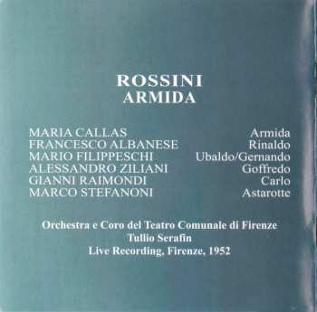 2CD Maria Callas: Armida (Live Recording: Firenze, 1952)