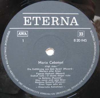 LP Maria Cebotari: Maria Cebotari, Sopran 275970