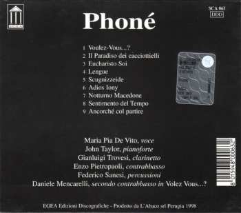 CD Maria Pia De Vito: Phoné 521131