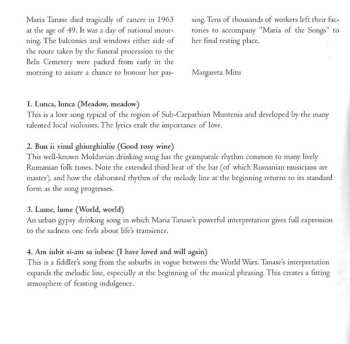 CD Maria Tănase: Malédiction D'Amour