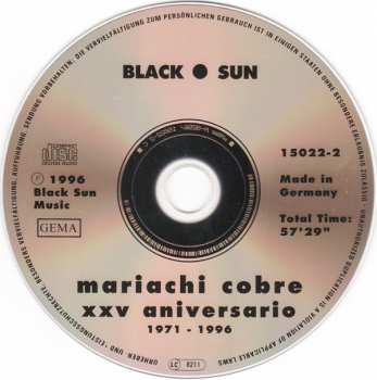 CD Mariachi Cobre: XXV Aniversario (1971 - 1996) 250367