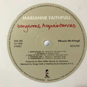 LP Marianne Faithfull: Dangerous Acquaintances LTD | NUM | CLR 424151