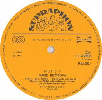LP Marie Rottrová: Muž Č.1 42540