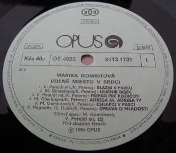 LP Marika Gombitová: Voľné Miesto V Srdci 111509