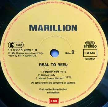 LP Marillion: Real To Reel
