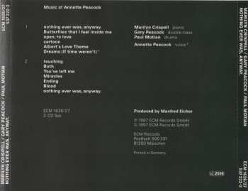 2CD Marilyn Crispell: Nothing Ever Was, Anyway. Music Of Annette Peacock 121388
