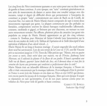 CD Marin Marais: Suites Pour Viole De Gambe Et Basse Continue 302376