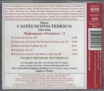 CD Mario Castelnuovo Tedesco: Shakespeare Overtures • 2 113643