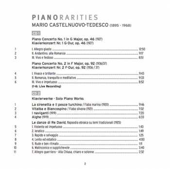 2CD Mario Castelnuovo Tedesco: The Piano Concertos Nos. 1 & 2; Solo Piano Works 369455