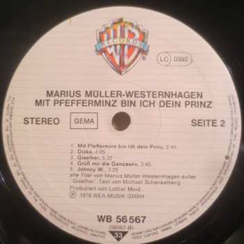 LP Marius Müller-Westernhagen: Mit Pfefferminz Bin Ich Dein Prinz 465175