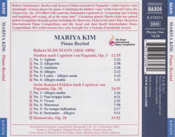 CD Mariya Kim: First Prize 2008 Seoul International Music Competition: Piano Recital (Paganini Caprices, Opp. 3 And 10 - Humoreske, Op. 20) 316253