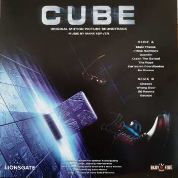 LP Mark Korven: Cube (Original Motion Picture Soundtrack)