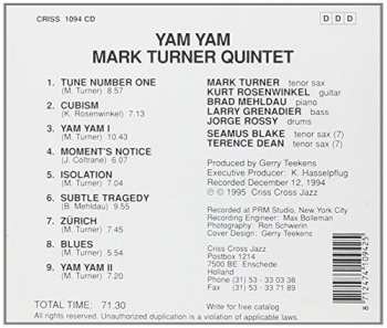 CD Mark Turner Quintet: Yam Yam 309425