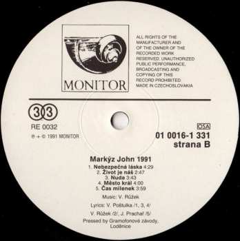 LP Markýz John: 1991