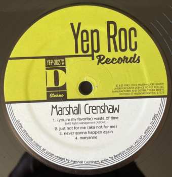 2LP Marshall Crenshaw: Marshall Crenshaw LTD