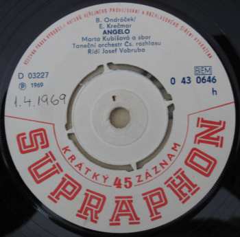 SP Marta Kubišová: Angelo / Tajga-Blues 69