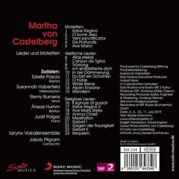 CD Martha von Castelberg: Lieder Und Motetten 466131