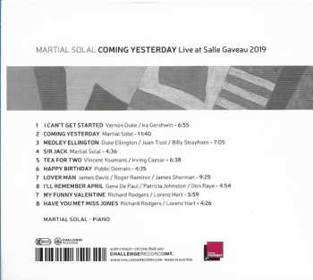 CD Martial Solal: Coming Yesterday - Live At Salle Gaveau 2019 108015