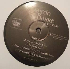 2LP Martin Barre: Order Of Play