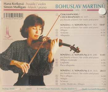 CD Bohuslav Martinů: Czech Rhapsody • Sonatas 1, 2, 3