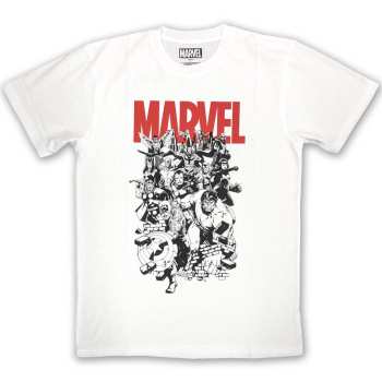 Merch Marvel Comics: Marvel Comics Unisex T-shirt: Black & White Characters (large) L