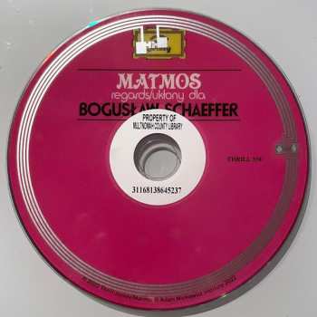 CD Matmos: Regards​/​Ukłony Dla Bogusław Schaeffer 496512