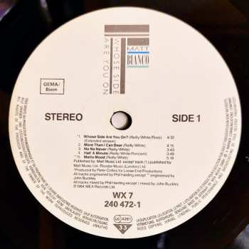 LP Matt Bianco: Whose Side Are You On