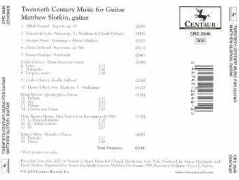 CD Matthew Slotkin: Twentieth Century Music For Guitar 191783