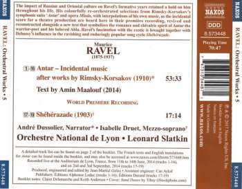 CD Maurice Ravel: Orchestral Works · 5 (Antar - Incidental Music · Shéhérazade) 430949
