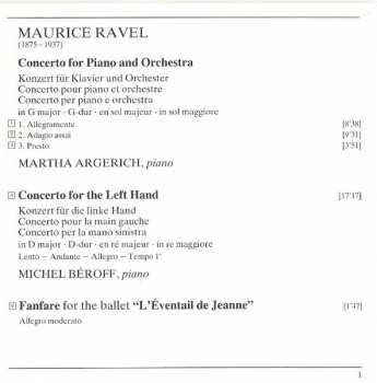 CD Maurice Ravel: Piano Concertos • Menuet Antique • Le Tombeau De Couperin • Fanfare 44722