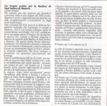 CD Maurizio Cazzati: Vespro Di Sant'Andrea (Un Solenne Vespro Mantovano Del 1641 Alla Corte Dei Gonzaga) 380698